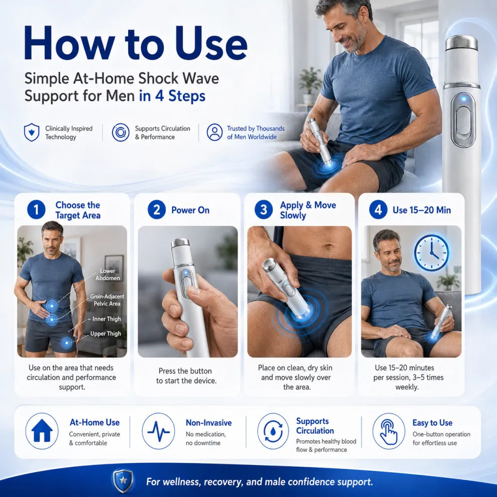 Seller instructions for using the acoustic wave massager