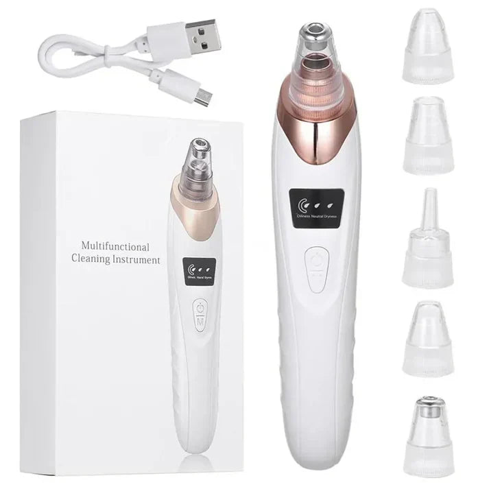 Pore cleaner device with attachments and charging cable