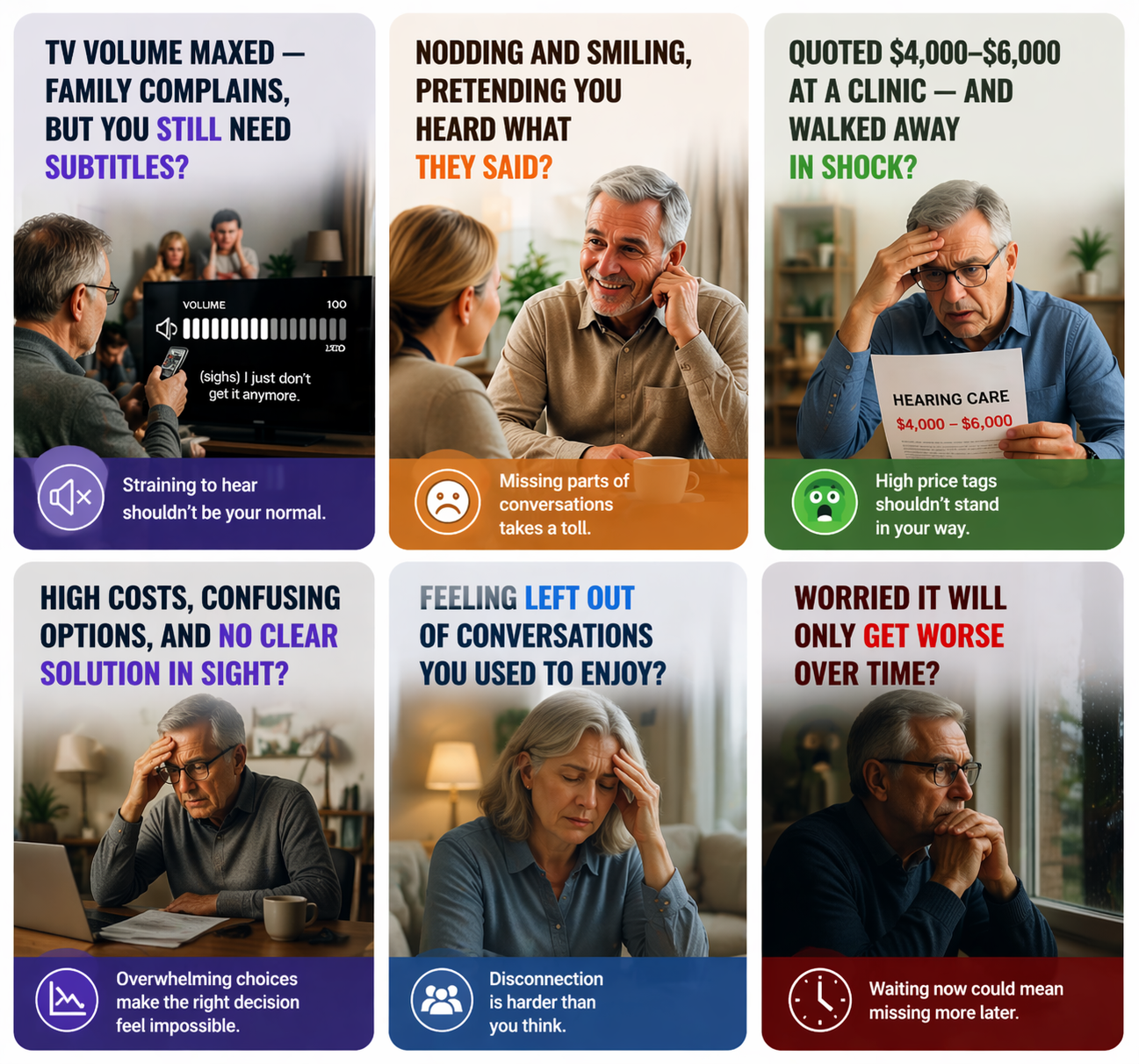 Everyday situations where hearing difficulty may become noticeable
