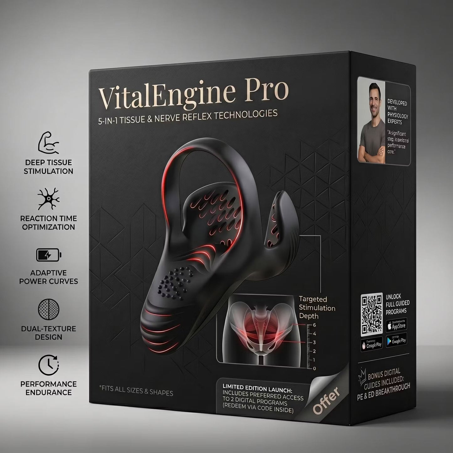 VitalEngine Pro-The #1 5-in-1 at-home trainer that reverses ED &amp; PE with advanced precision