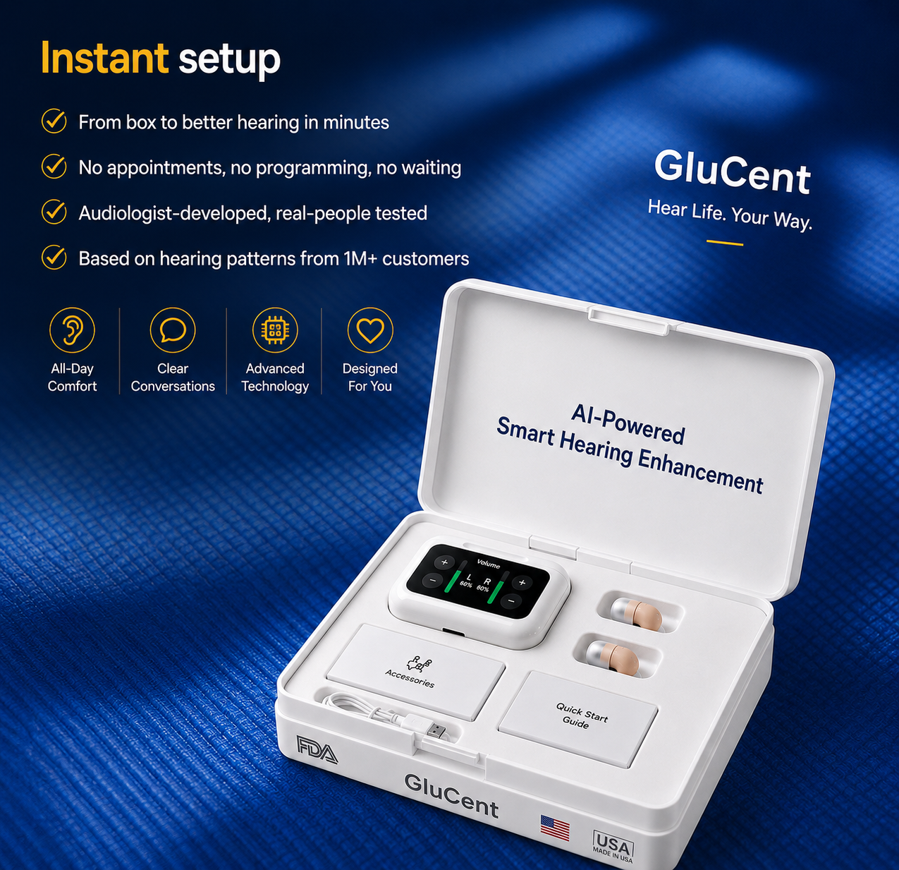 🔥 Final 1 Hours : Only Limited Stock Left🏆GluCent® Atom X Smart Hearing Aids — Hear Clearly, Feel Confident Again 💖(Mayo Clinic Recommended）